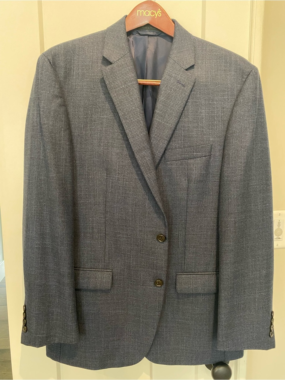 Ralph Lauren Navy-Gray Textured Two-Button Sport Coat
